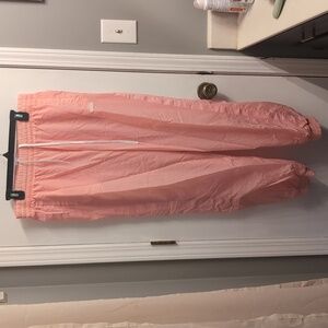 Adidas Favorites Logo Pastel Pink Jogger Track Pants Women's XL Ribbon Stripe